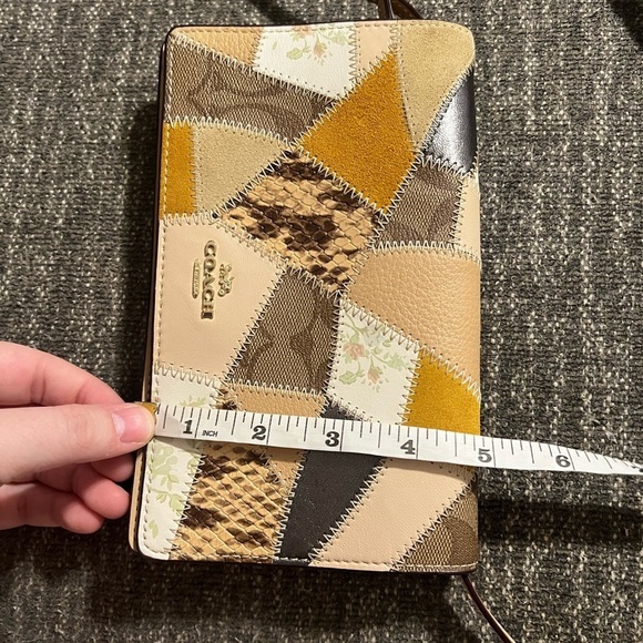 Foldover Crossbody Clutch With Signature Canvas Patchwork - Picture 10 of 11